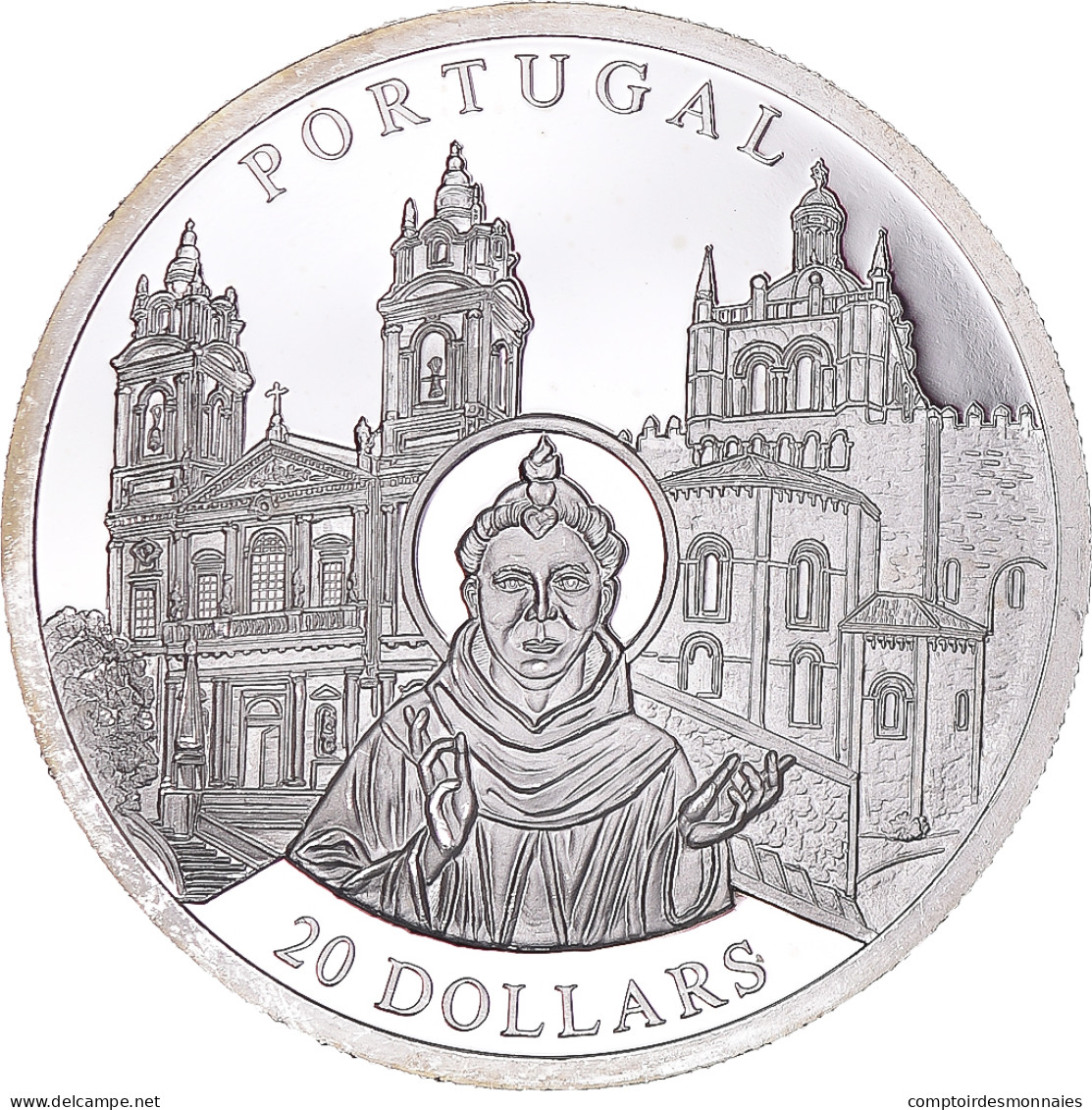 Monnaie, Libéria, 20 Dollars, 2001, Portugal, SPL, Argent - Liberia