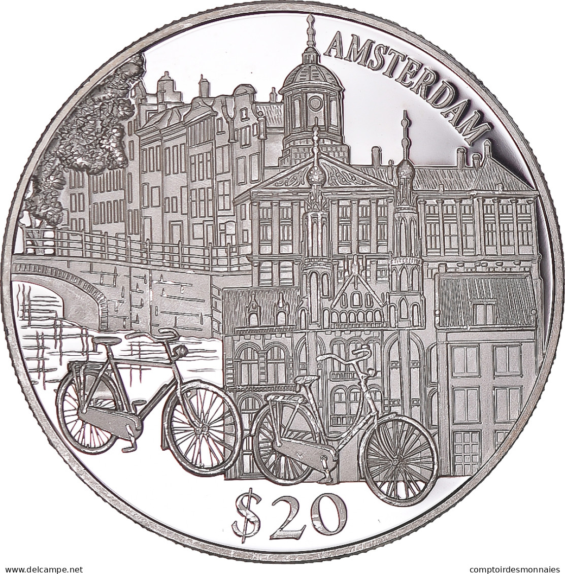 Monnaie, Libéria, 20 Dollars, 2004, Amsterdam, SPL, Argent - Liberia