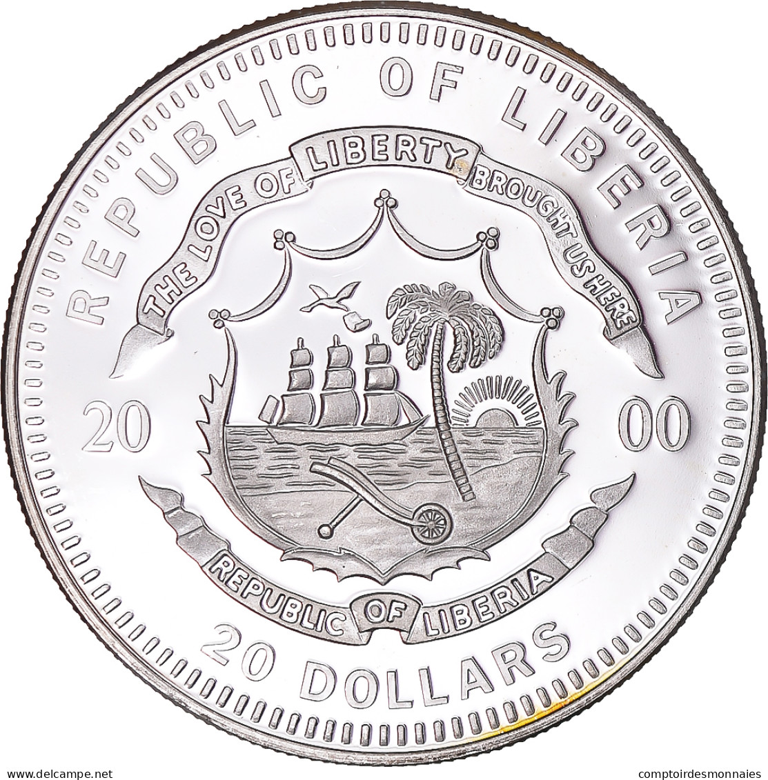 Monnaie, Libéria, Olympic Games, 20 Dollars, 2000, Canoe Kayak, SPL, Argent - Liberia