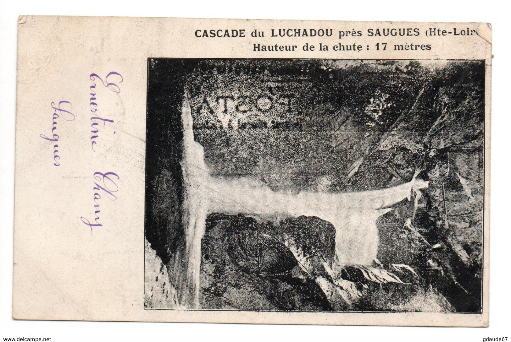 CASCADE DU LUCHADOU Près SAUGUES (43) - HAUTEUR DE LA CHUTE 17 METRES - Saugues