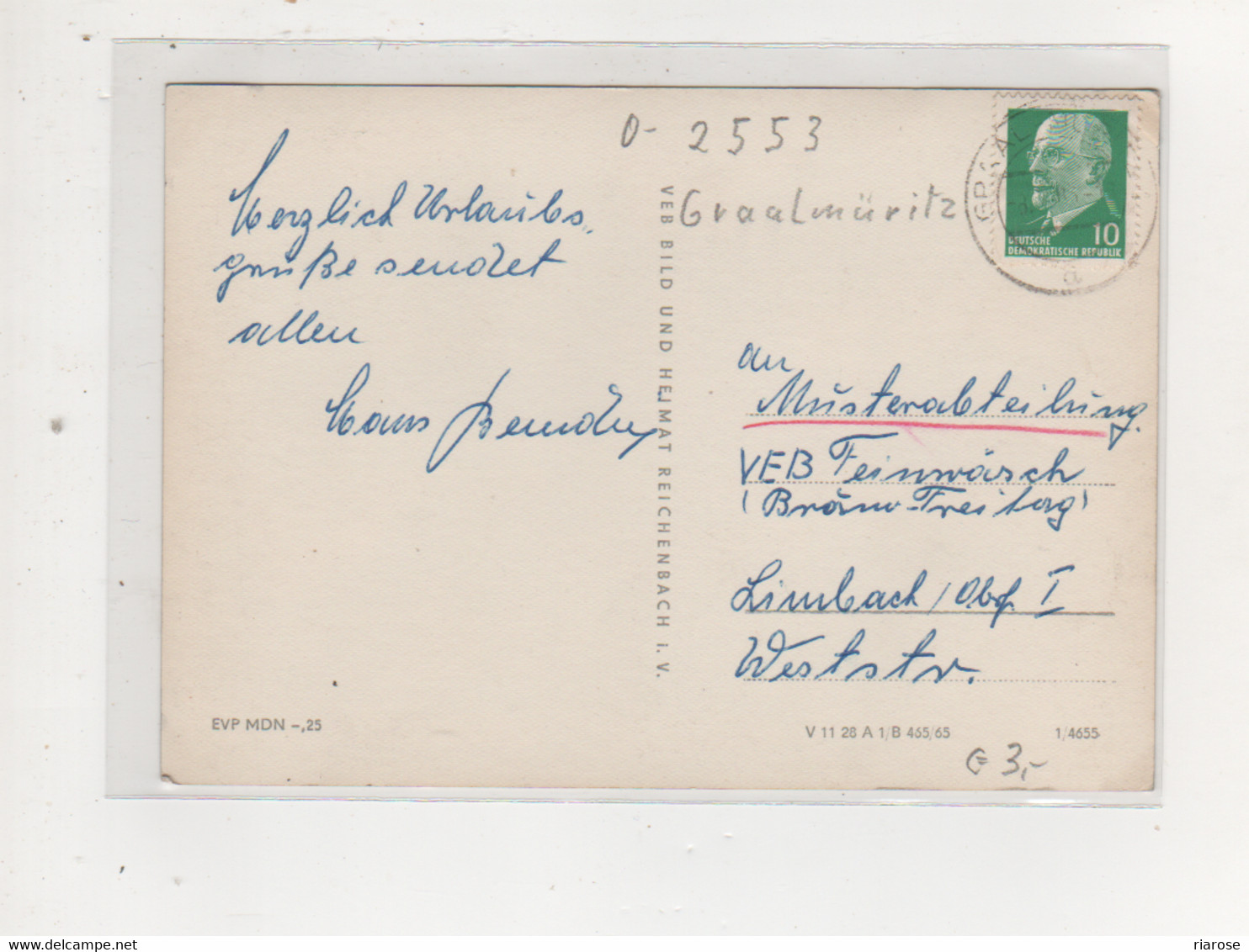 Antike Postkarte -  OSTSEEBAD GRAAL-MÜRITZ DDR 1965 - Graal-Müritz