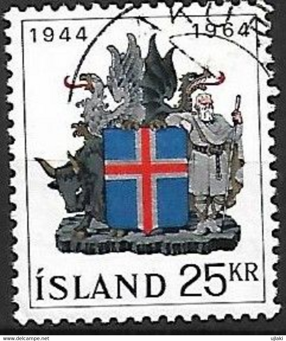 ISLANDE: 20ème Anniversaire De La République  N°335  Année:1964 - Gebruikt