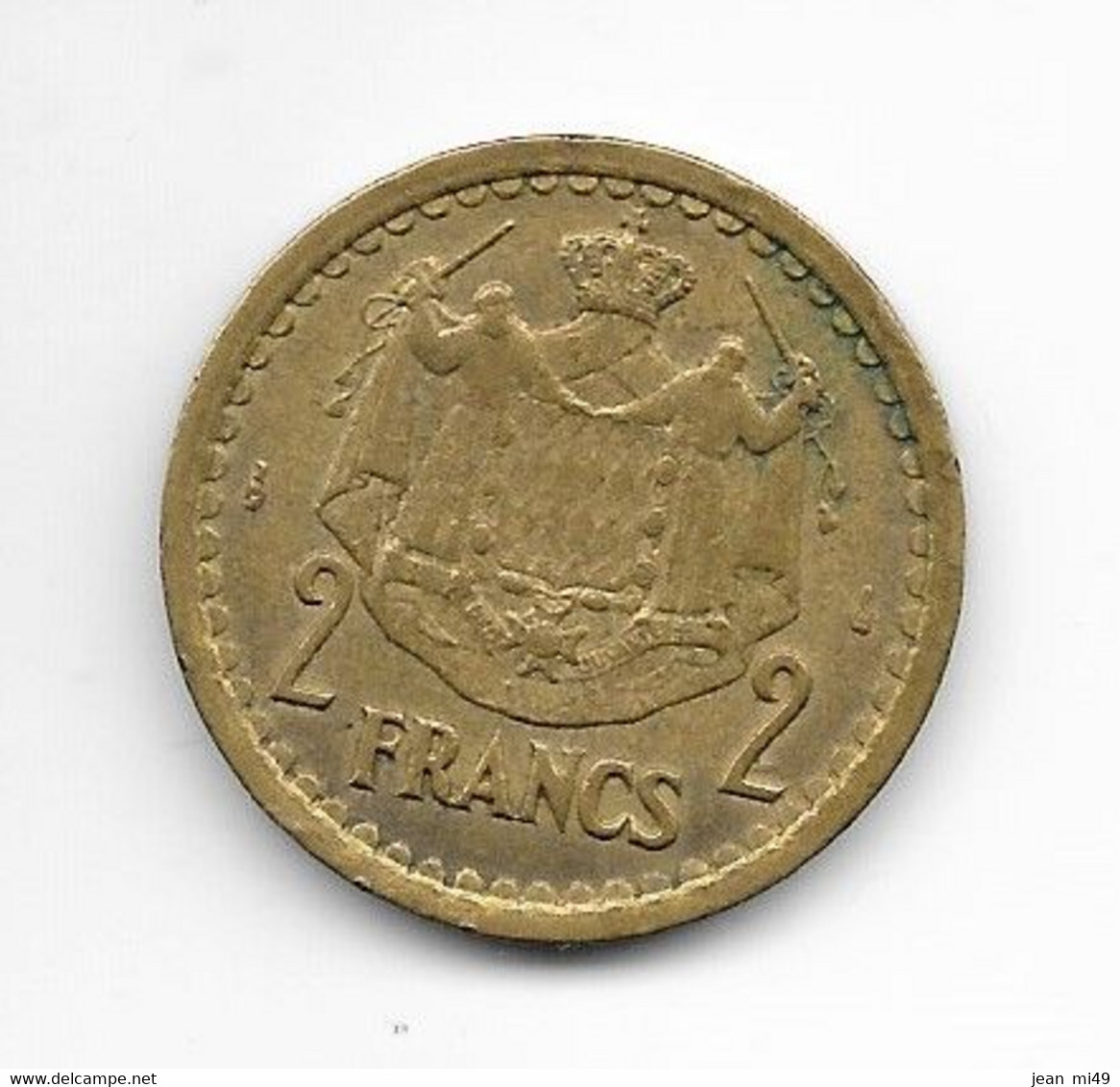 MONACO - 2 FRANCS - LOUIS II - Sans Date (1945) - 1922-1949 Louis II.