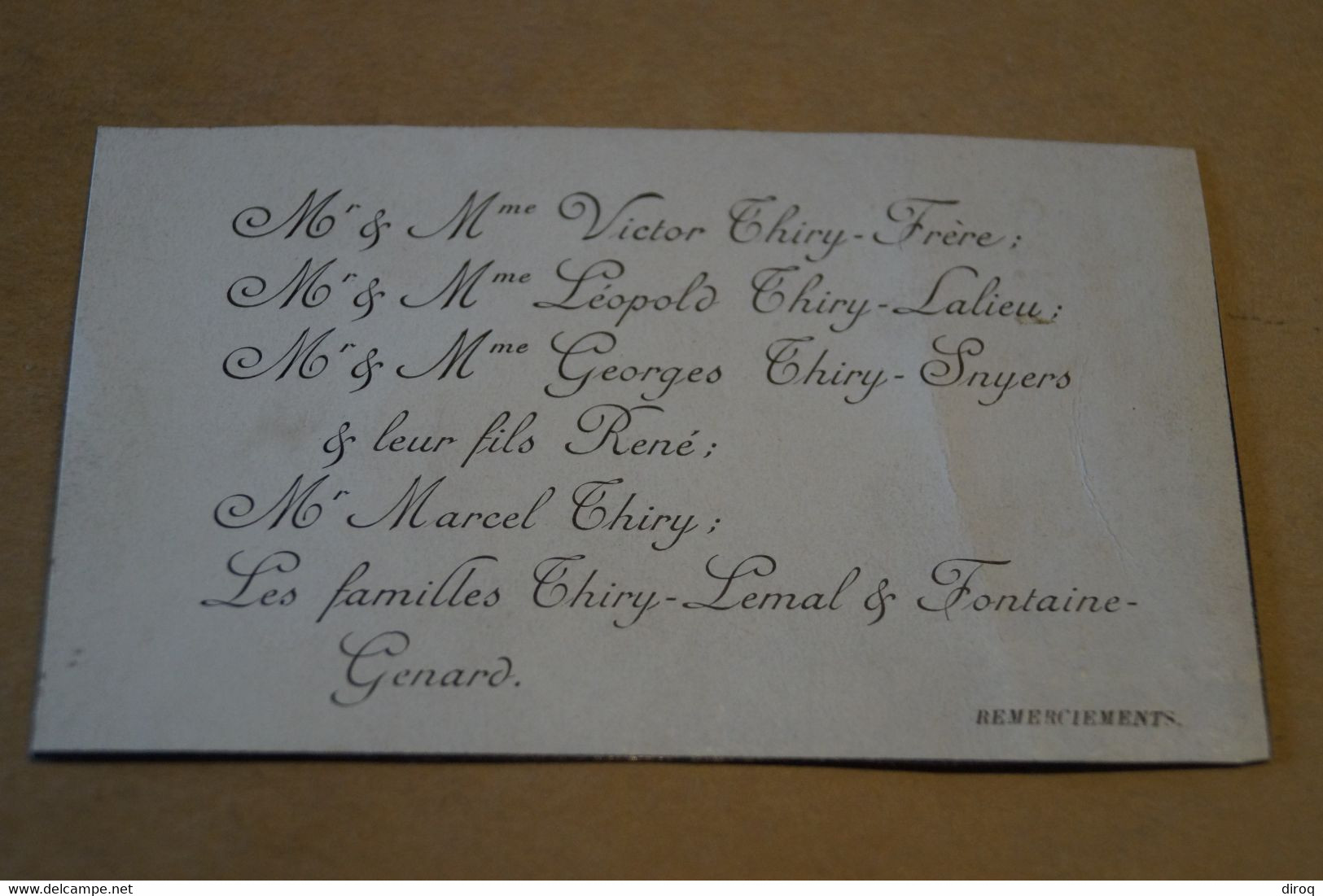 Chrisante Thiry,décédé à Gilly Le 1/09/1908 à L'age De 87 Ans - Obituary Notices