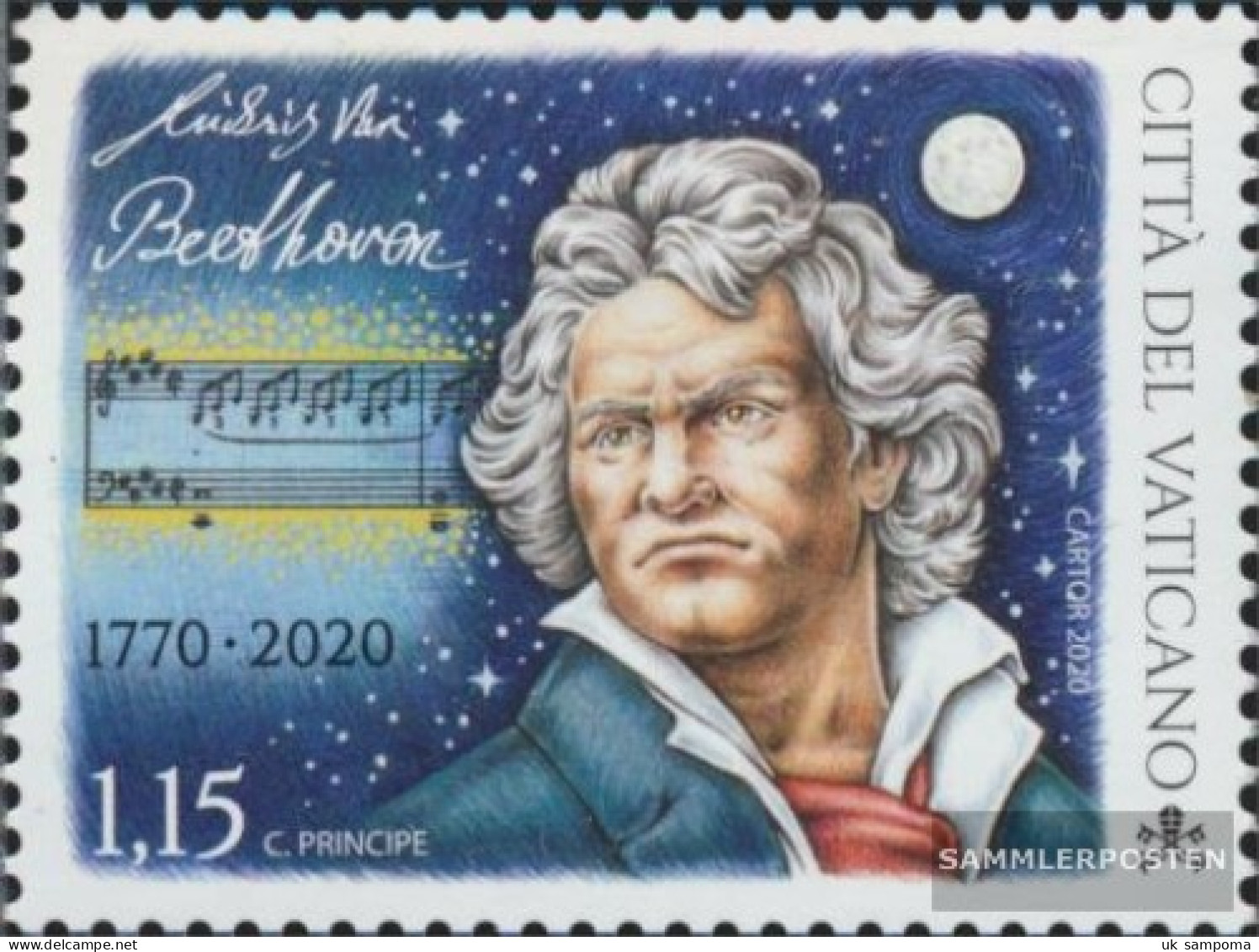 Vatikanstadt 2011 (complete Issue) Unmounted Mint / Never Hinged 2020 Ludwig Van Beethoven - Gebruikt