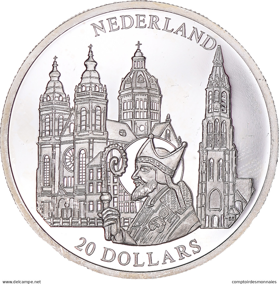 Monnaie, Libéria, 20 Dollars, 2001, Netherland, SPL, Argent - Liberia