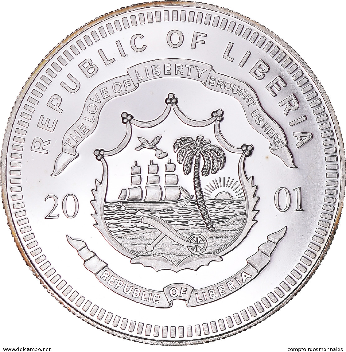 Monnaie, Libéria, 20 Dollars, 2001, Netherland, SPL, Argent - Liberia