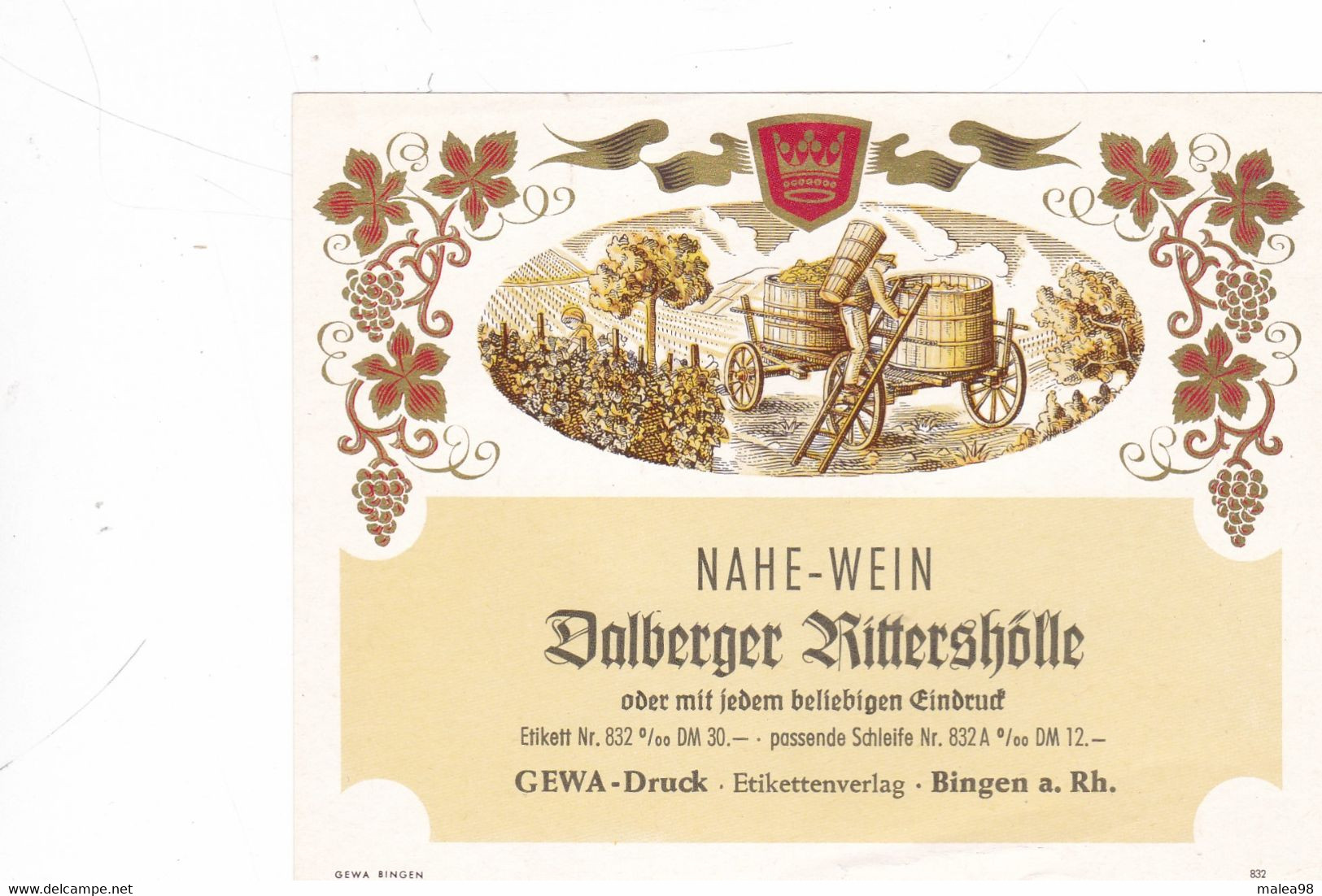 3  ETIQUETTES  Neuves DES VINS DU RHIN  ANNEES 80/85 ,,,THEME    Vendanges  Tbe - Sonstige & Ohne Zuordnung