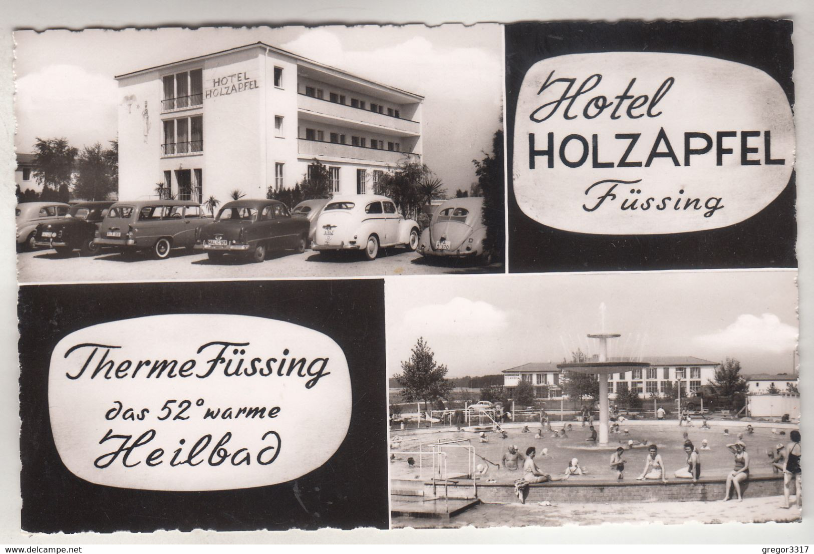 C5414) Hotel HOLZAPFEL FÜSSING - Therme Füssing - Schwimmbad - AUTOS Details S/W Alt - Bad Fuessing