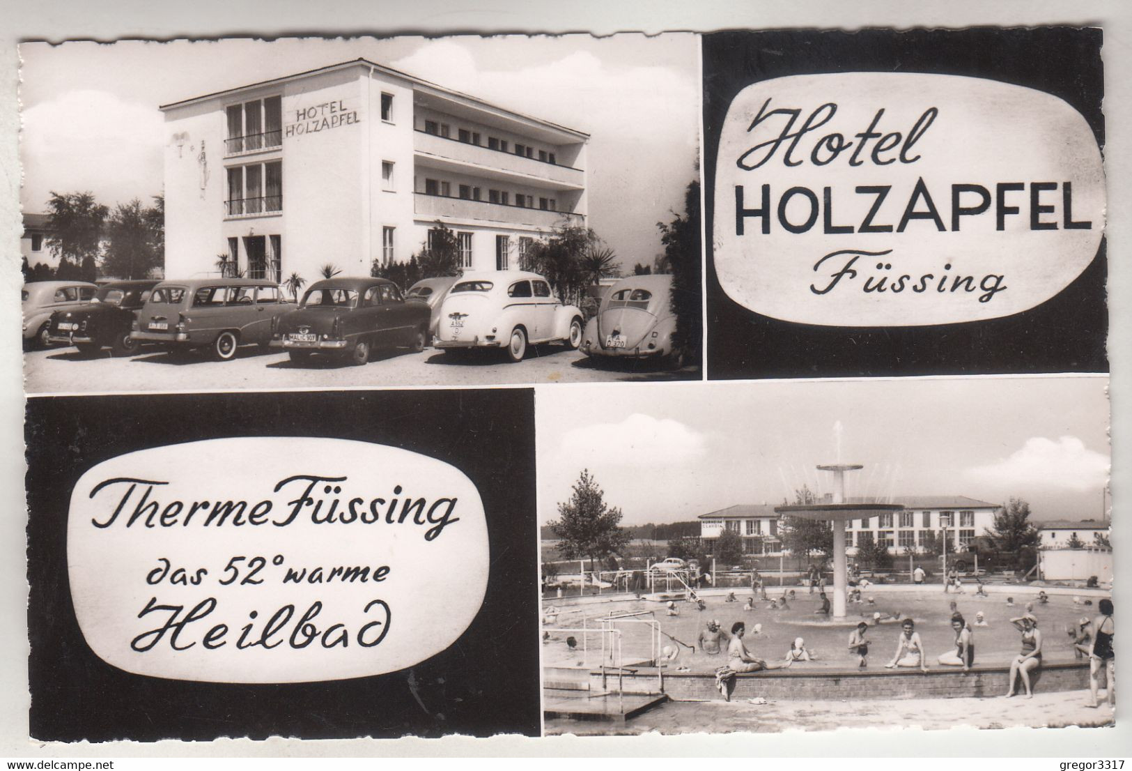 C5414) Hotel HOLZAPFEL FÜSSING - Therme Füssing - Schwimmbad - AUTOS Details S/W Alt - Bad Füssing