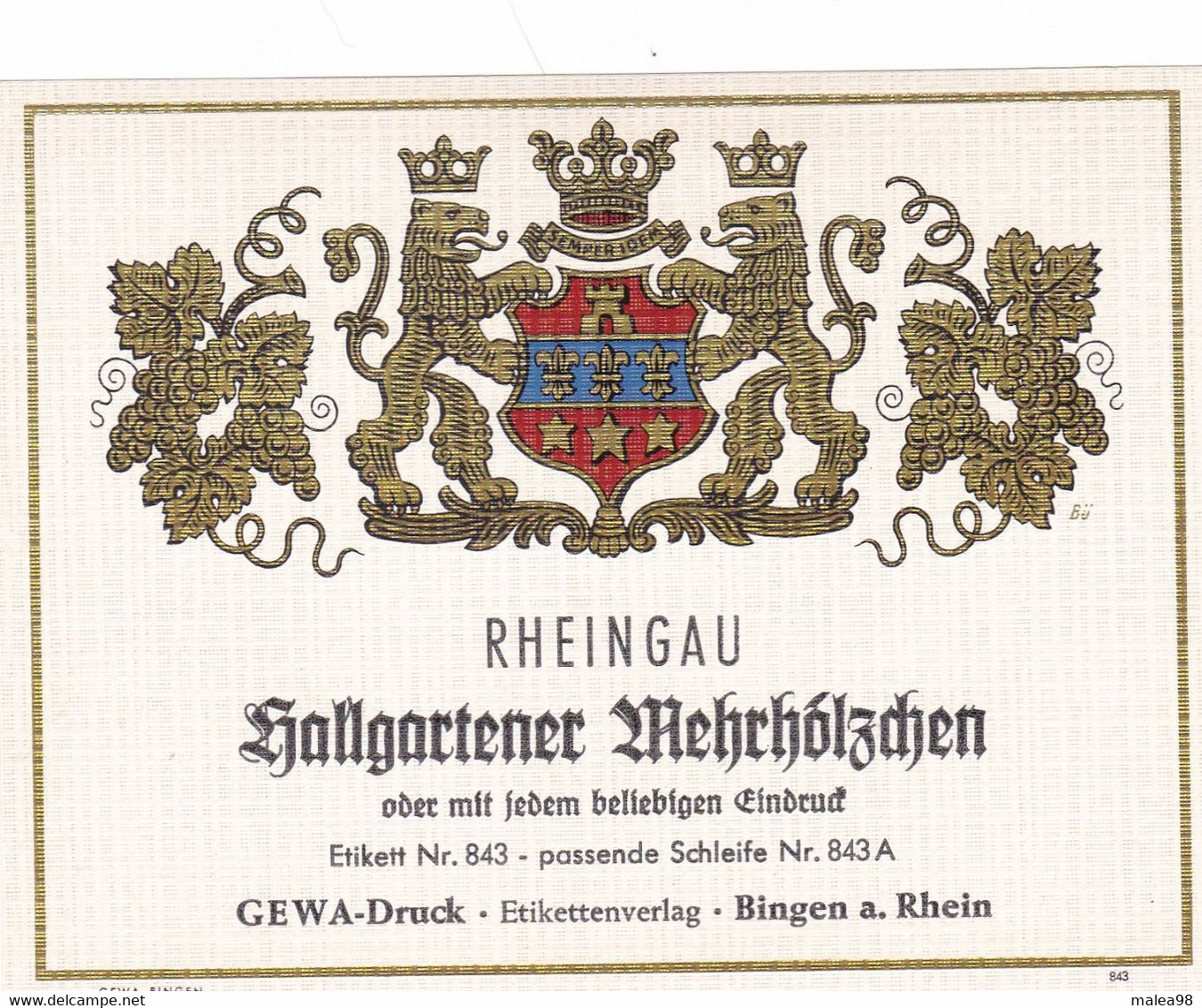 3  ETIQUETTES   Neuves DES VINS DU RHIN  DES ANEES 80/85 ,,,THEME  DIVERS   Tbe - Other & Unclassified