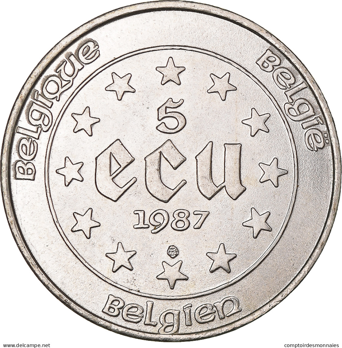 Monnaie, Belgique, 5 Ecu, 1987, SPL, Argent, KM:166 - Ecu