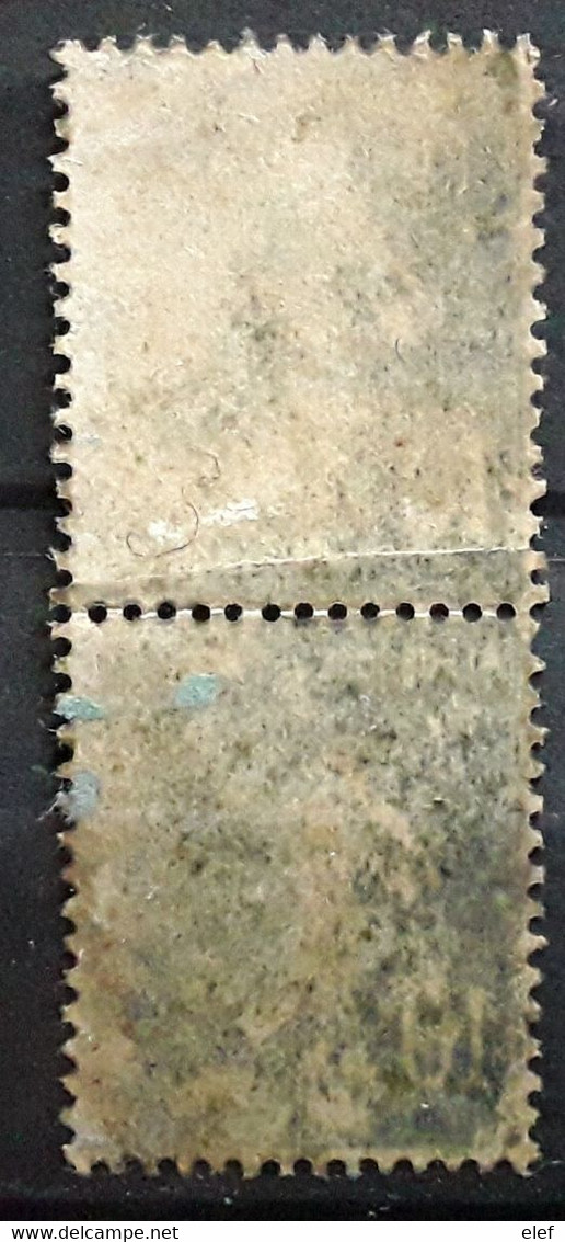 VARIETE Sur Paire Semeuse 10 C Bleu Outremer  Yvert 279 , RECTO VERSO Partiel O TOULOUSE CENTRAL, Haute Garonne TB - Used Stamps