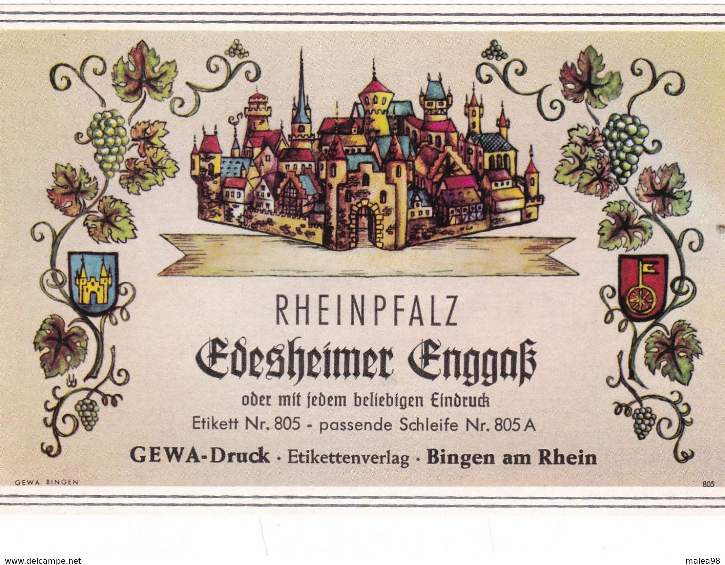 3 ETIQUETTES  Neuves   DES VINS DU RHIN ,,,  Annees 80/85 THEME  CHATEAU    TBE - Castles