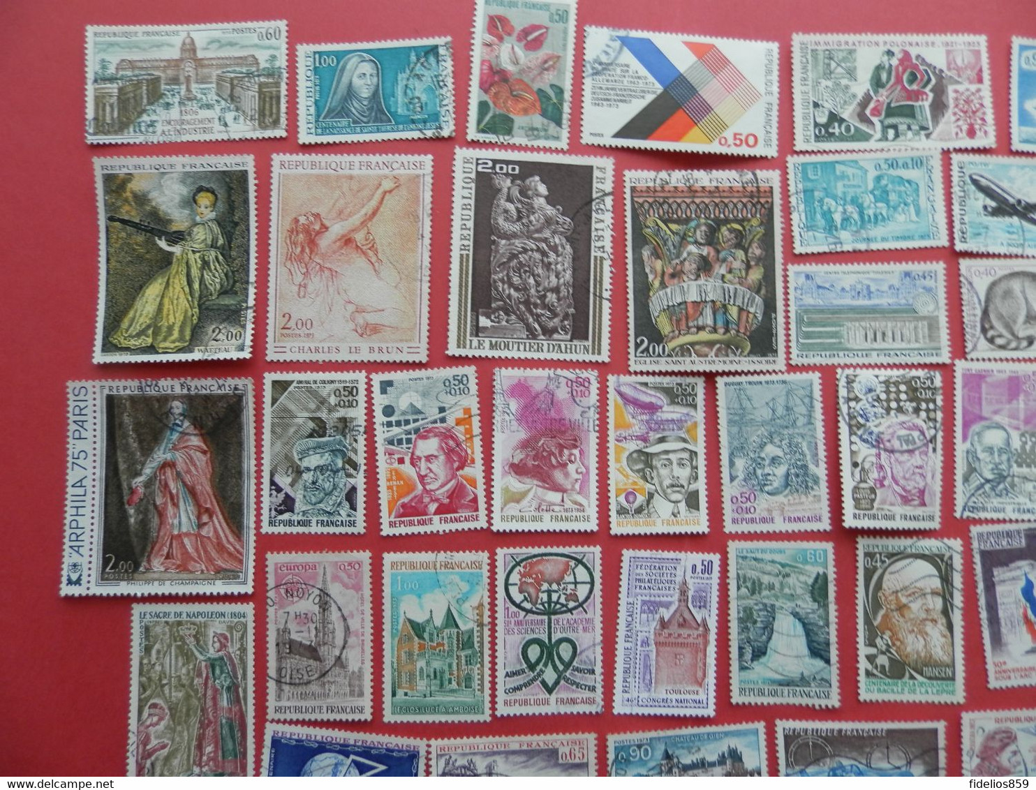 FRANCE OBLITERES : ANNEE COMPLETE 1973 SOIT 46 TIMBRES POSTE DIFFERENTS + PA 48  1ER CHOIX - 1970-1979