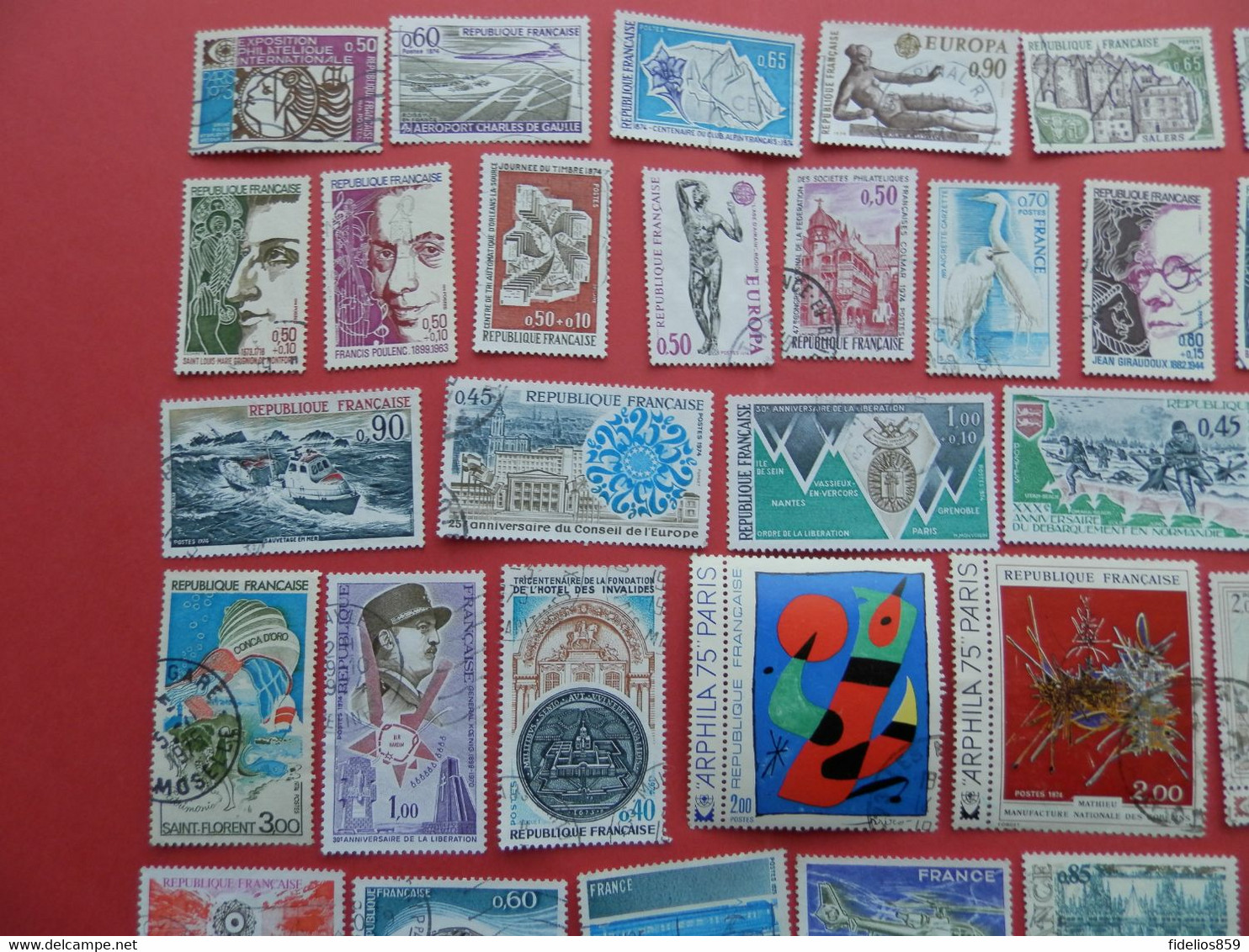 FRANCE OBLITERES : ANNEE COMPLETE 1974 SOIT 47 TIMBRES POSTE DIFFERENTS 1ER CHOIX - 1970-1979