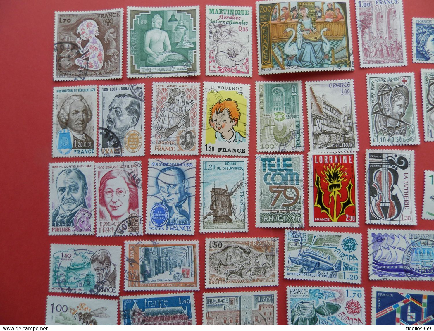 FRANCE OBLITERES : ANNEE COMPLETE 1979 SOIT 56 TIMBRES POSTE DIFFERENTS 1ER CHOIX - 1970-1979