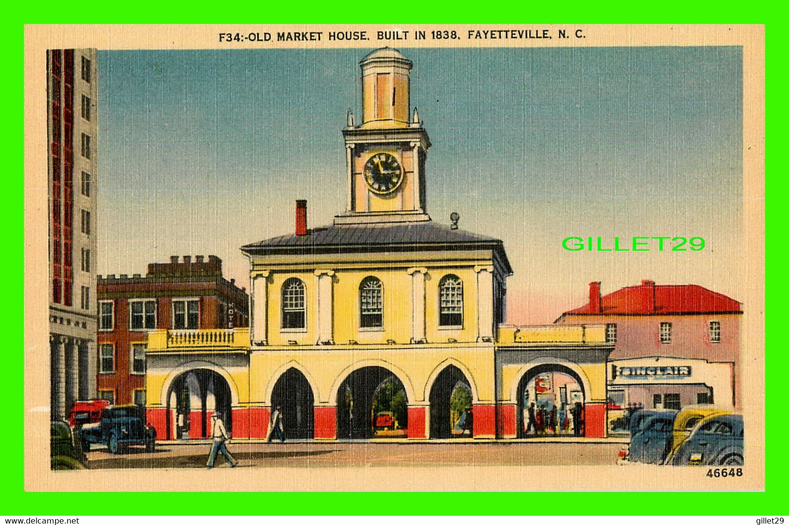 FAYETTEVILLE, NC - OLD MARKET HOUSE, BUILT IN 1838 - PUB. BY ASHEVILLE POST CARD CO - - Fayetteville