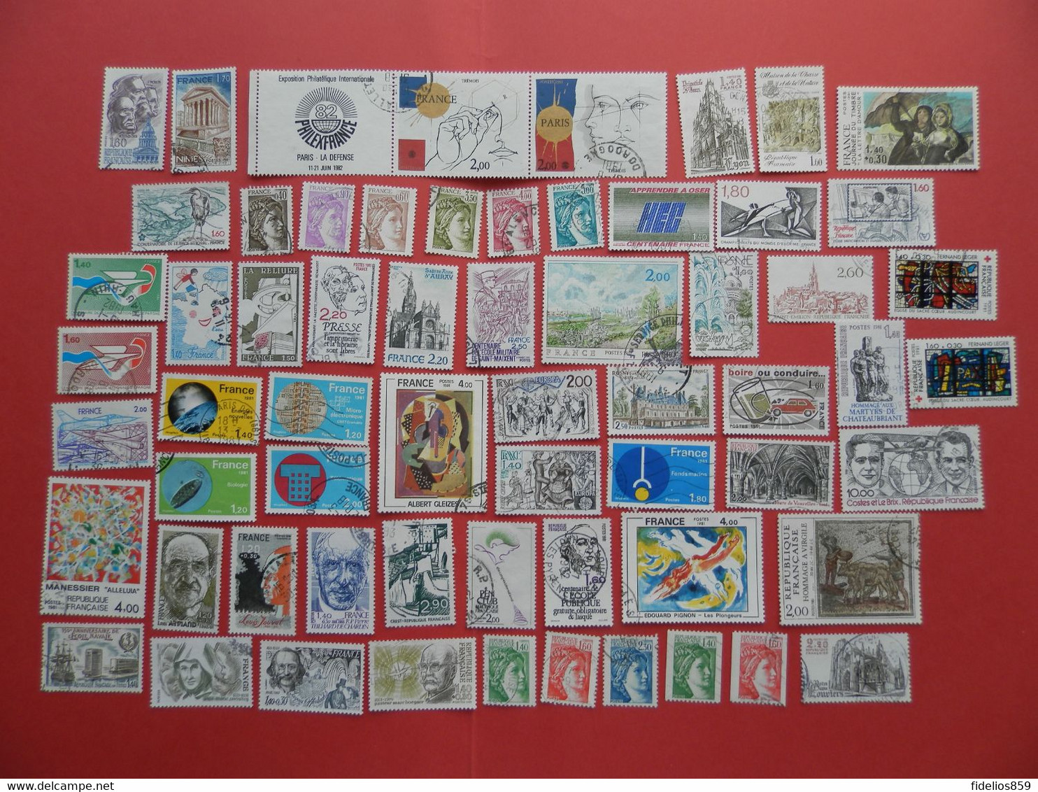 FRANCE OBLITERES : ANNEE COMPLETE 1981 SOIT 60 TIMBRES POSTE DIFFERENTS 1ER CHOIX - 1980-1989