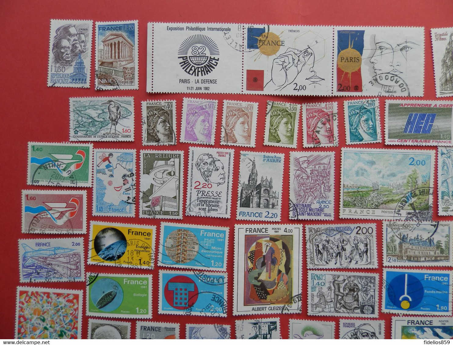 FRANCE OBLITERES : ANNEE COMPLETE 1981 SOIT 60 TIMBRES POSTE DIFFERENTS 1ER CHOIX - 1980-1989