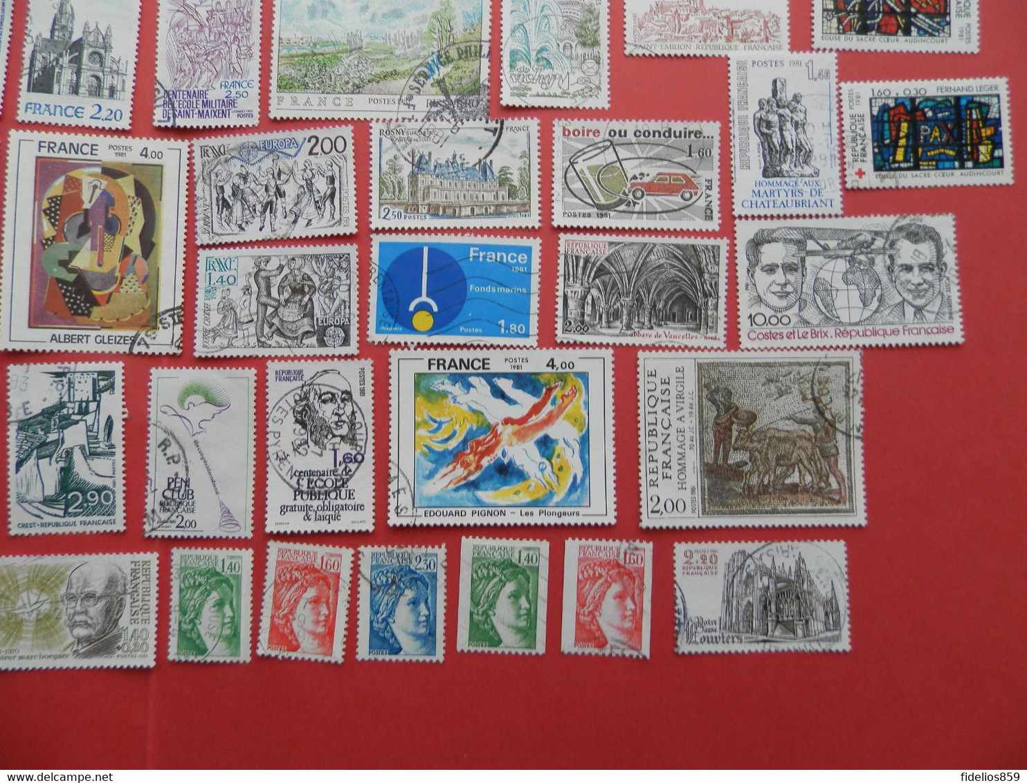 FRANCE OBLITERES : ANNEE COMPLETE 1981 SOIT 60 TIMBRES POSTE DIFFERENTS 1ER CHOIX - 1980-1989