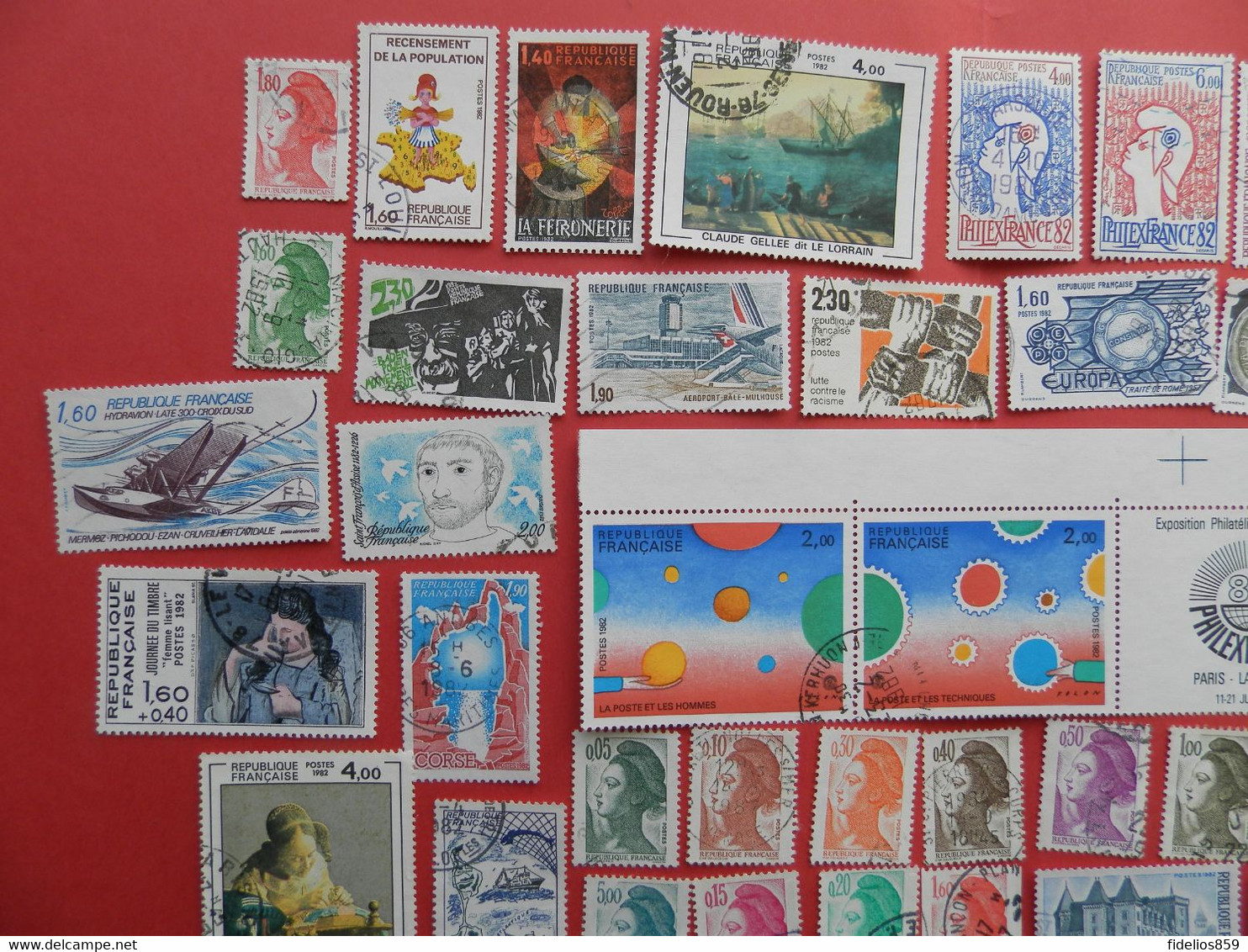 FRANCE OBLITERES : ANNEE COMPLETE 1982 SOIT 74 TIMBRES POSTE DIFFERENTS 1ER CHOIX - 1980-1989