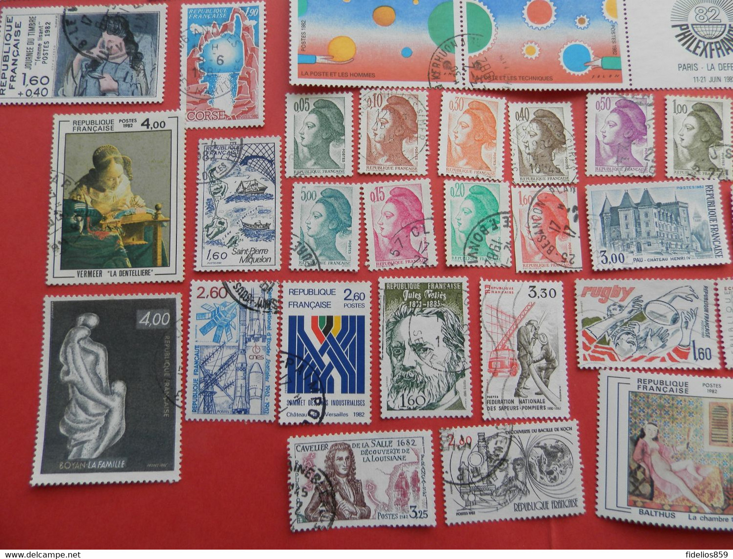 FRANCE OBLITERES : ANNEE COMPLETE 1982 SOIT 74 TIMBRES POSTE DIFFERENTS 1ER CHOIX - 1980-1989