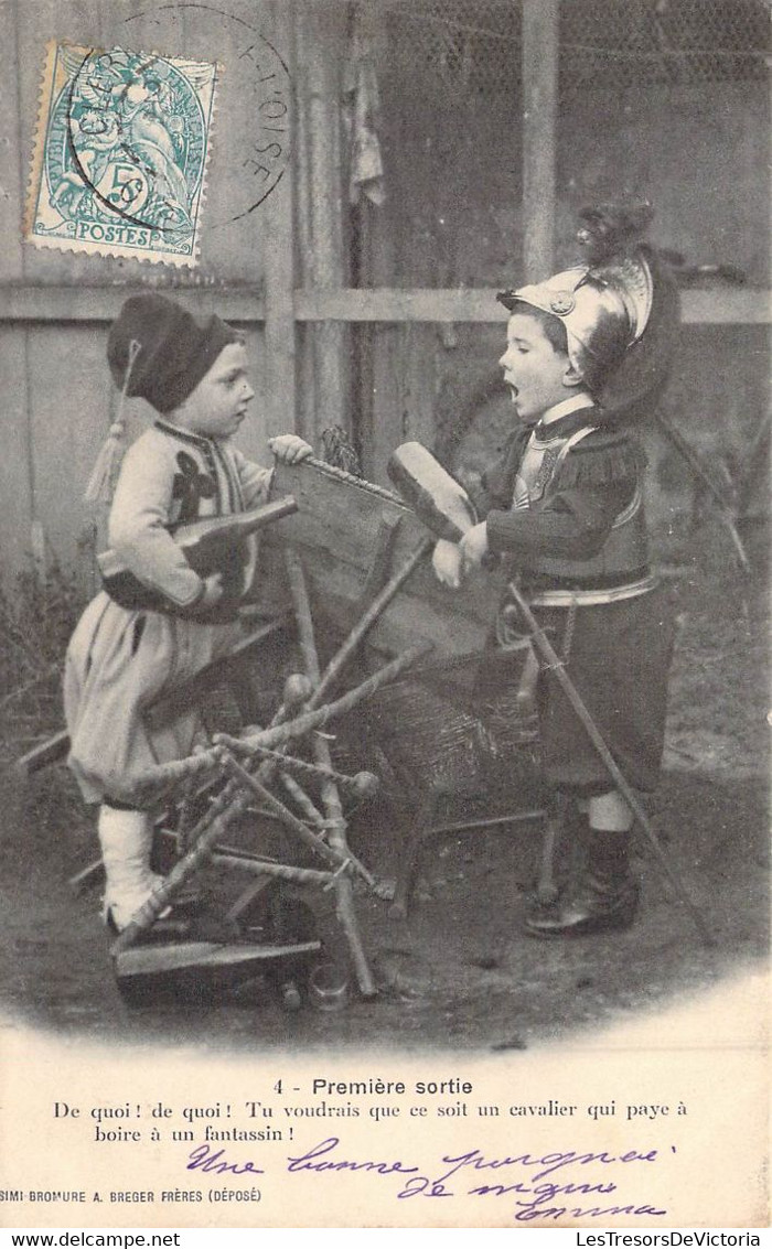 Militaria - Jeune Garçon - Armure De Chevalier - Tu Voudrais Que Ce Soit Un Cavalier Qui Paye.. - Carte Postale Ancienne - Patriotic