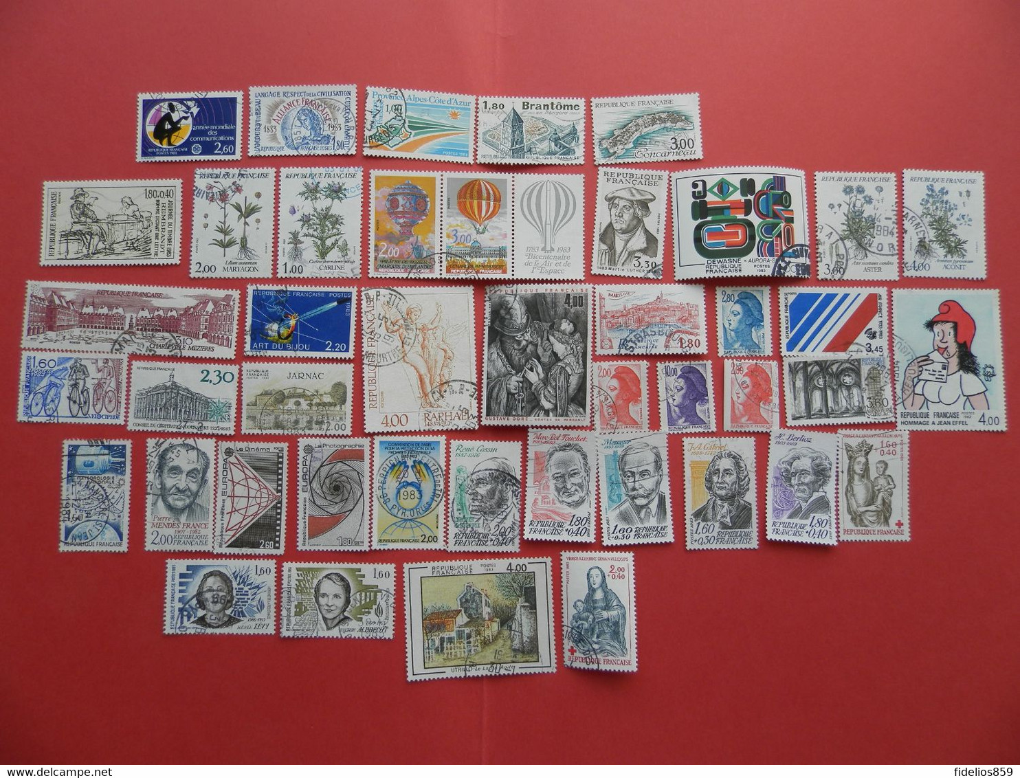 FRANCE OBLITERES : ANNEE COMPLETE 1983 SOIT 44 TIMBRES POSTE DIFFERENTS 1ER CHOIX - 1980-1989