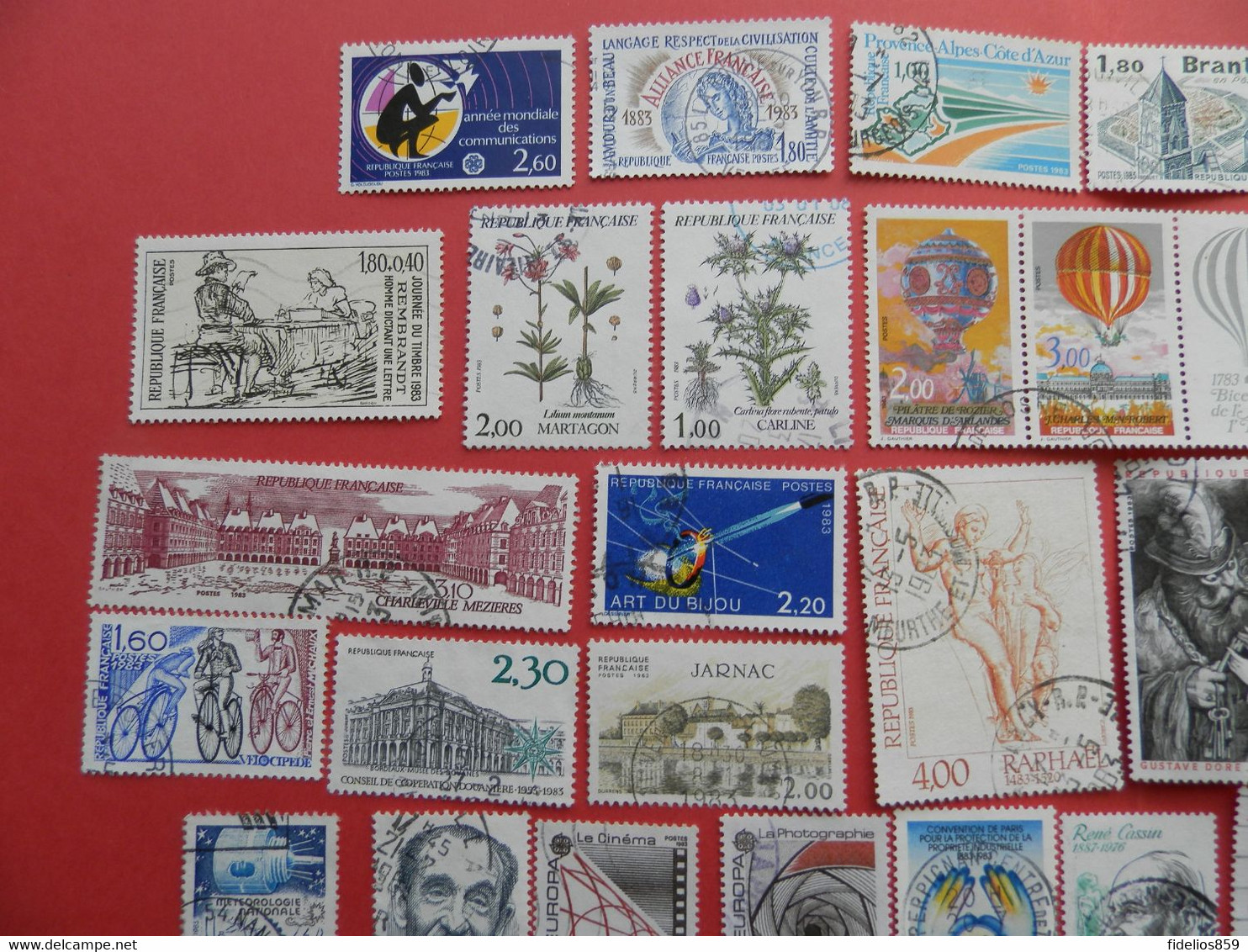 FRANCE OBLITERES : ANNEE COMPLETE 1983 SOIT 44 TIMBRES POSTE DIFFERENTS 1ER CHOIX - 1980-1989