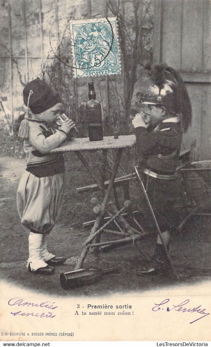 Militaria - Jeune Garçons -  Armure De Chevalier - A Ta Santé Mon Colon ! -  Carte Postale Ancienne - Heimat