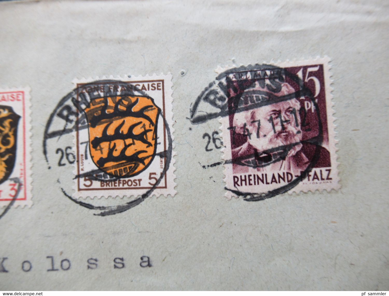 Französische Zone 1947 Rheinland Pfalz MiF Allg. Ausgabe Stempel Rhens Fernbrief Nach Göttingen - Rhénanie-Palatinat