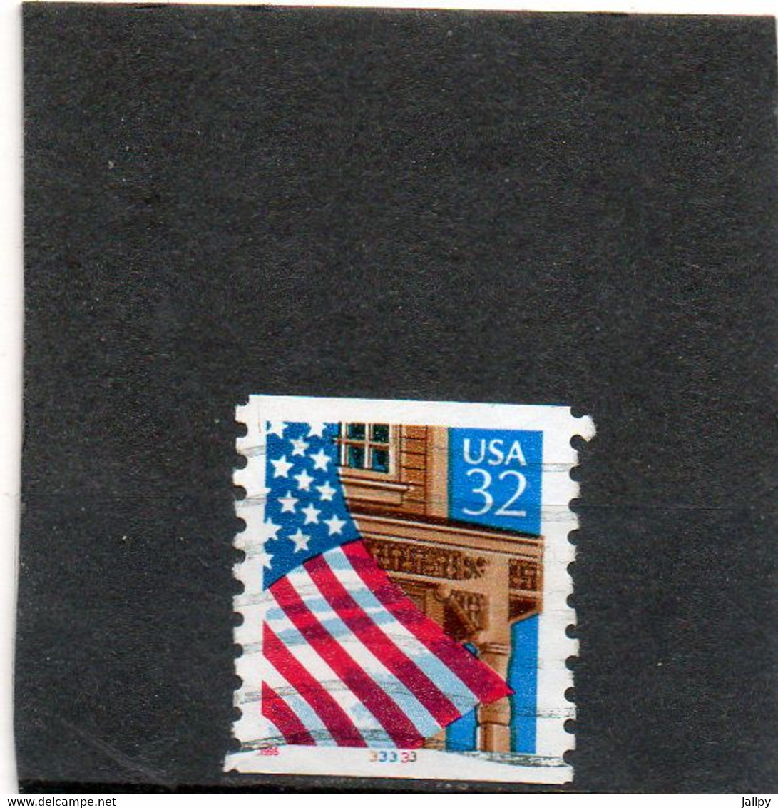 ETATS-UNIS       32 C   Roulette  Encre Rouge    1995    Y&T : 2338  N° 33333  Oblitéré - Roulettes