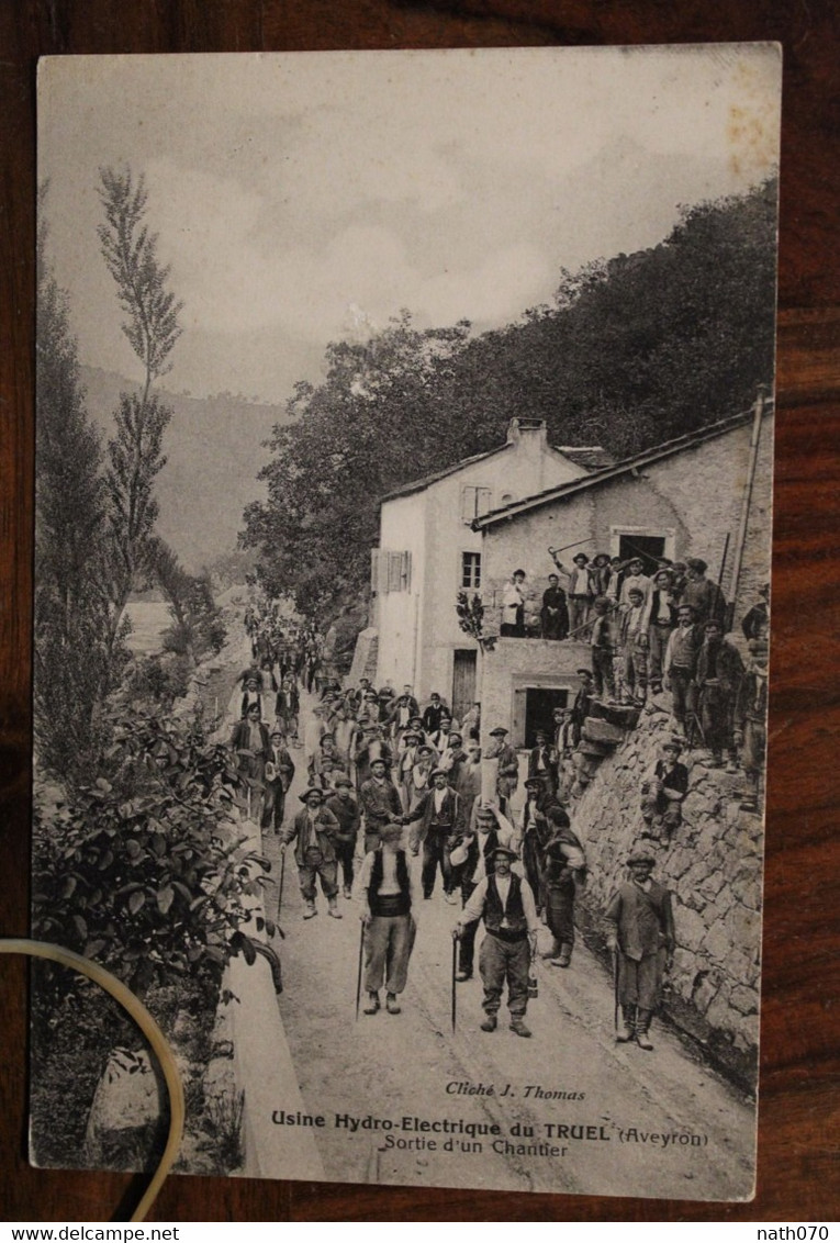 CPA AK 1900's Usine Hydro Electrique Du Truel Aveyron Sortie D'un Chantier Très Animée Rare !!! - Autres & Non Classés