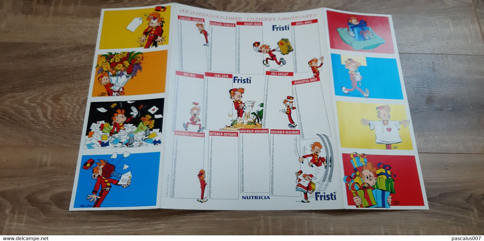 B01-418 Calendrier Et 8 Cartes Postales Tome Janry Spirou Robbedoes Dupuis TF1 Ciné Groupe1994 Publicité Fristi Nutricia - Grand Format : 1991-00