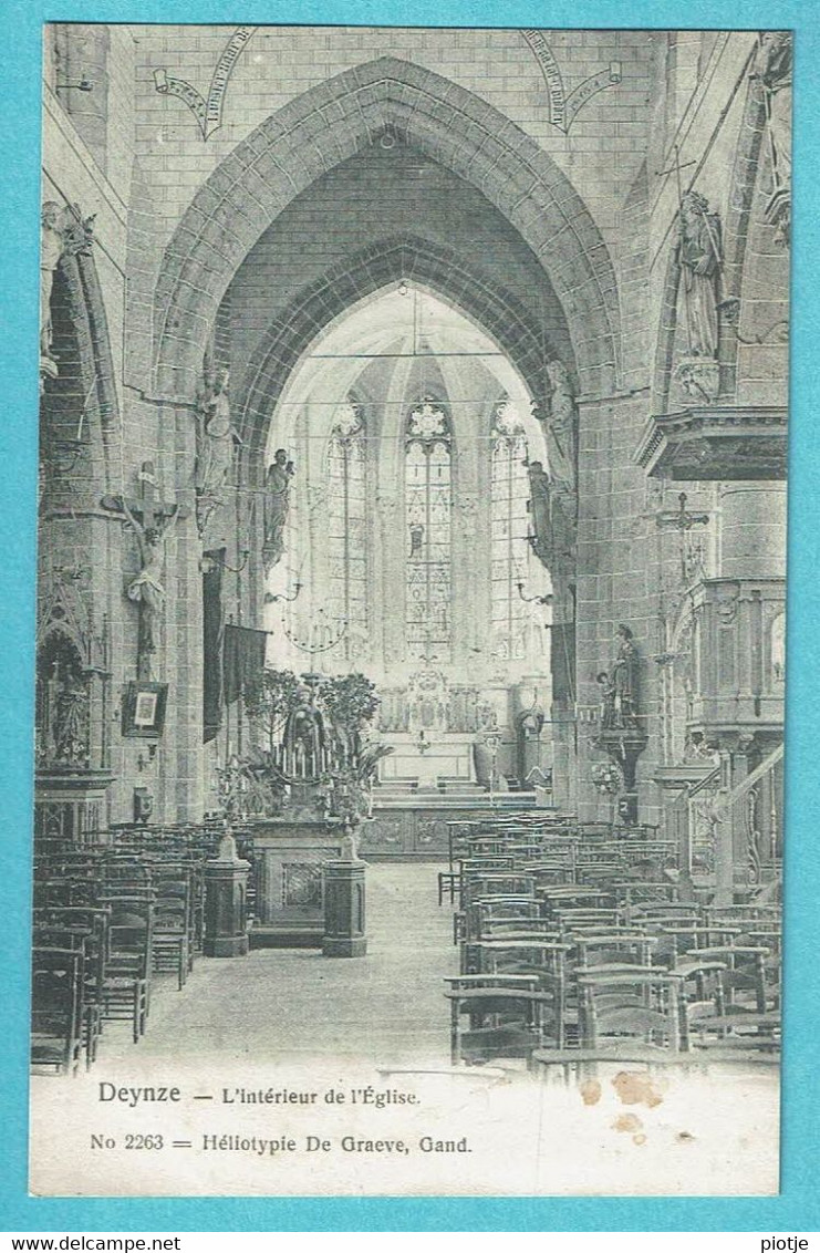* Deinze - Deynze (Oost Vlaanderen) * (Héliotypie De Graeve, Nr 2263) Intérieur De L'église, Binnenzicht Kerk, Church - Deinze