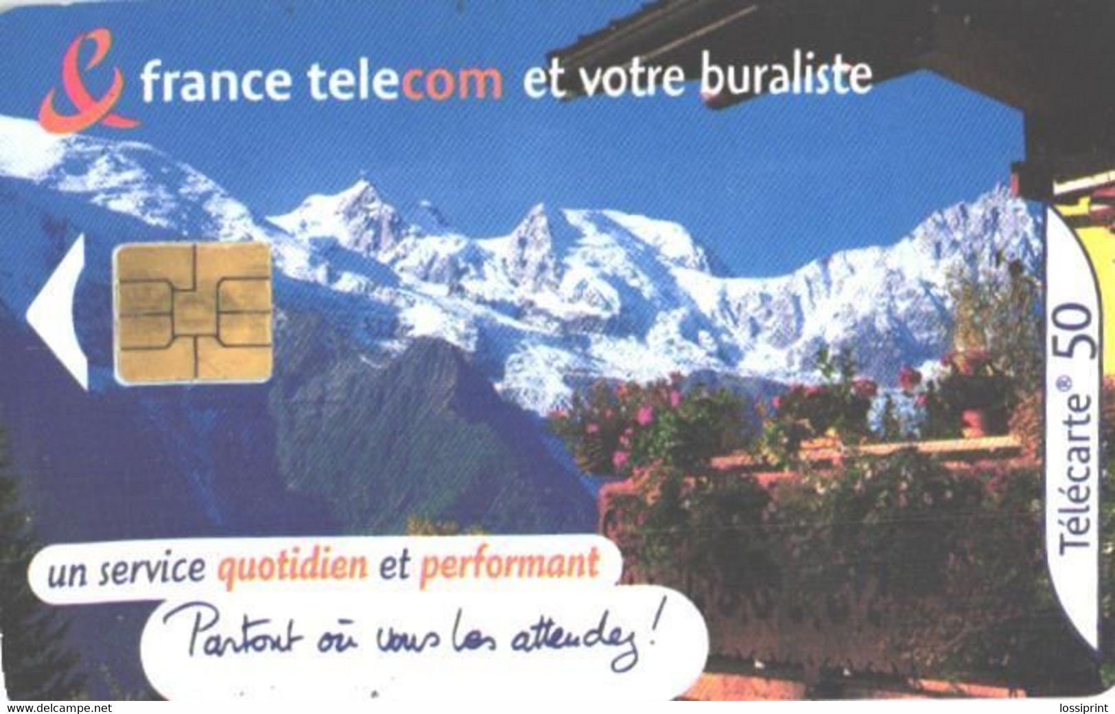 France:Used Phonecard, France Telecom, 50 Units, Mountains - 2001