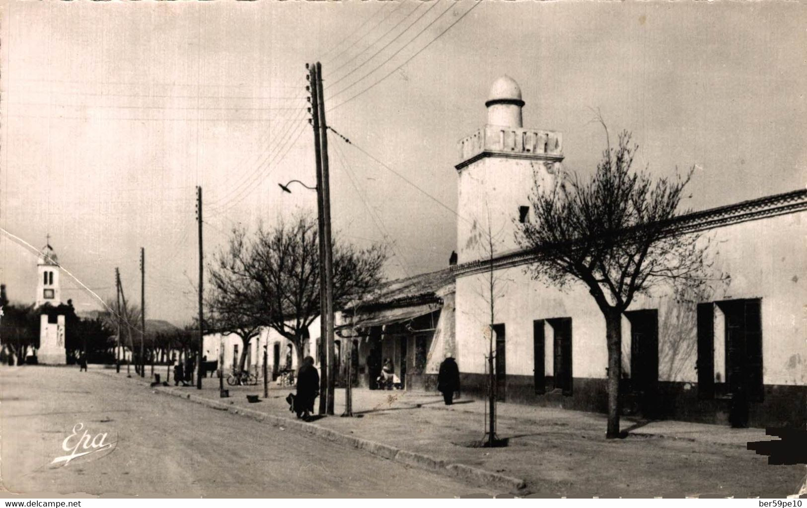 ALGERIE DJELFA RUE DE LA MOSQUEE ET EGLISE - Djelfa