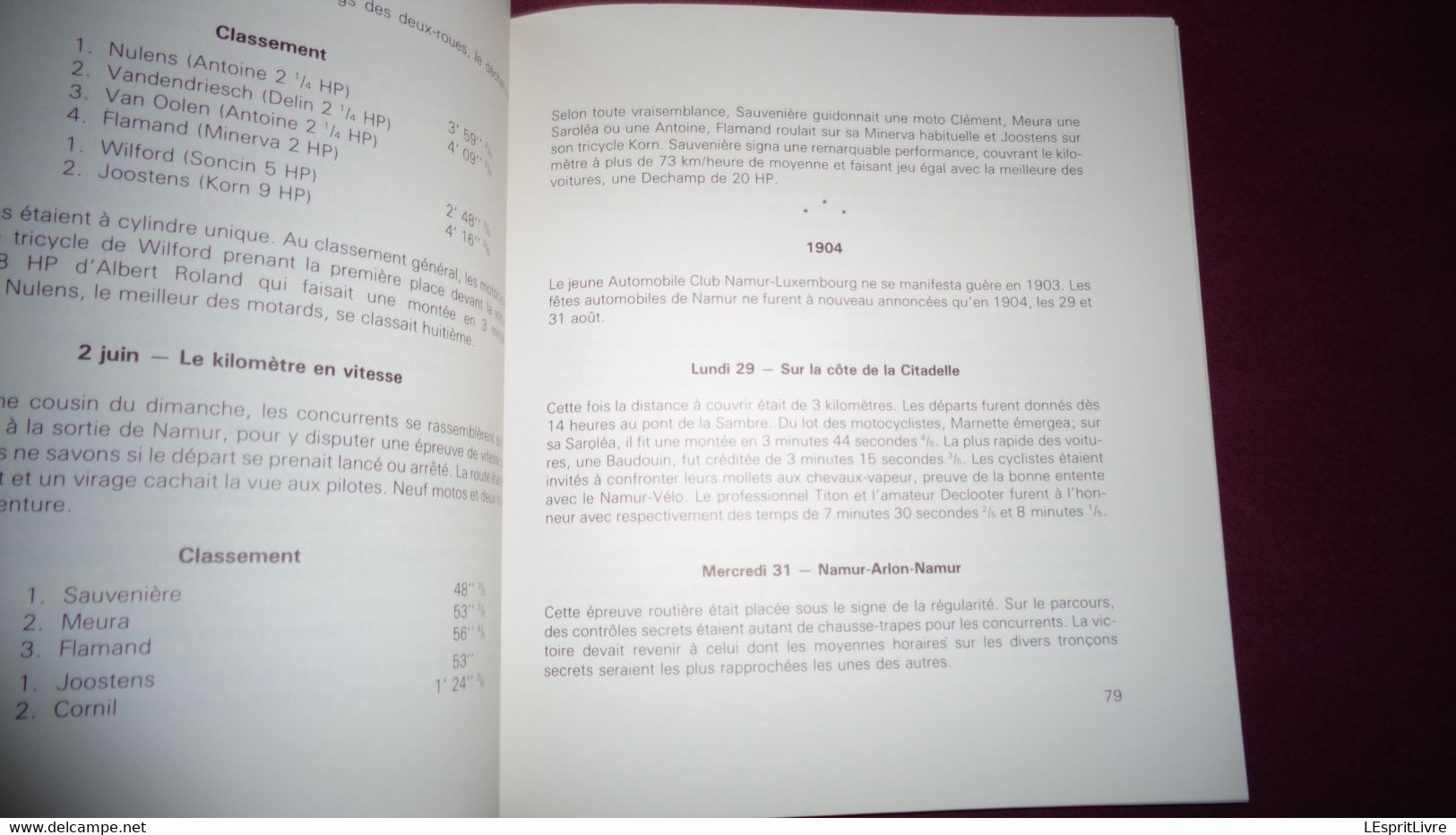 AU TEMPS DES PHARES A CARBURE Gaspard Motocyclisme Huy Moto FN Saroléa De Dion Bouton Minerva Wanderer Indian Scaldis