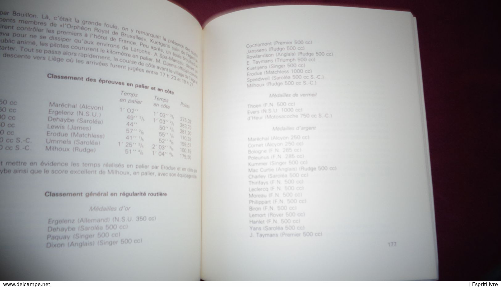 AU TEMPS DES PHARES A CARBURE Gaspard Motocyclisme Huy Moto FN Saroléa De Dion Bouton Minerva Wanderer Indian Scaldis