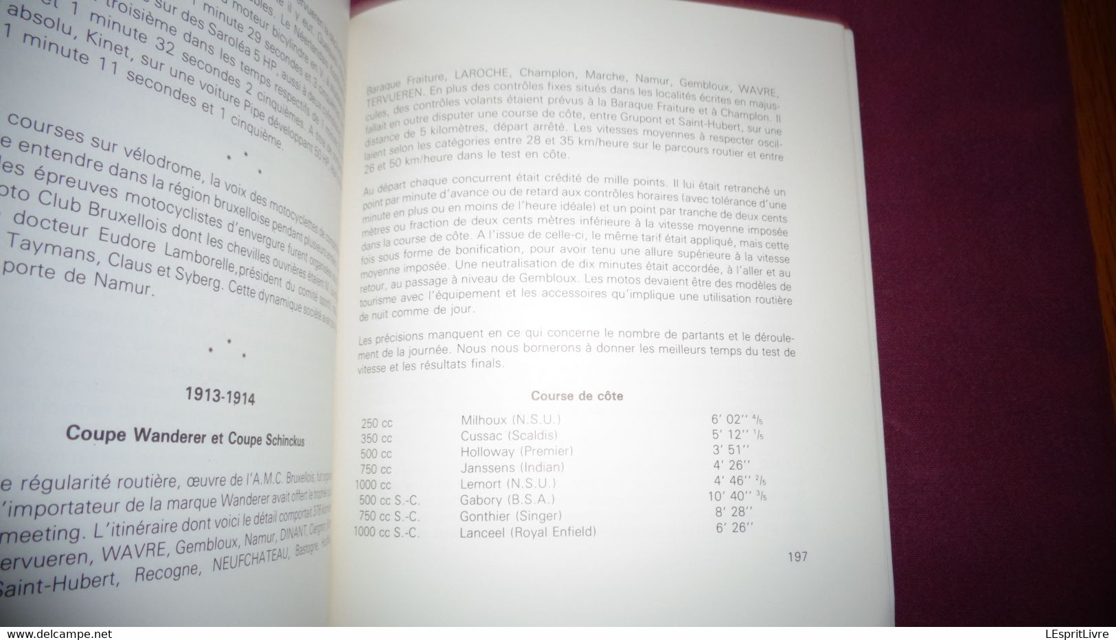 AU TEMPS DES PHARES A CARBURE Gaspard Motocyclisme Huy Moto FN Saroléa De Dion Bouton Minerva Wanderer Indian Scaldis