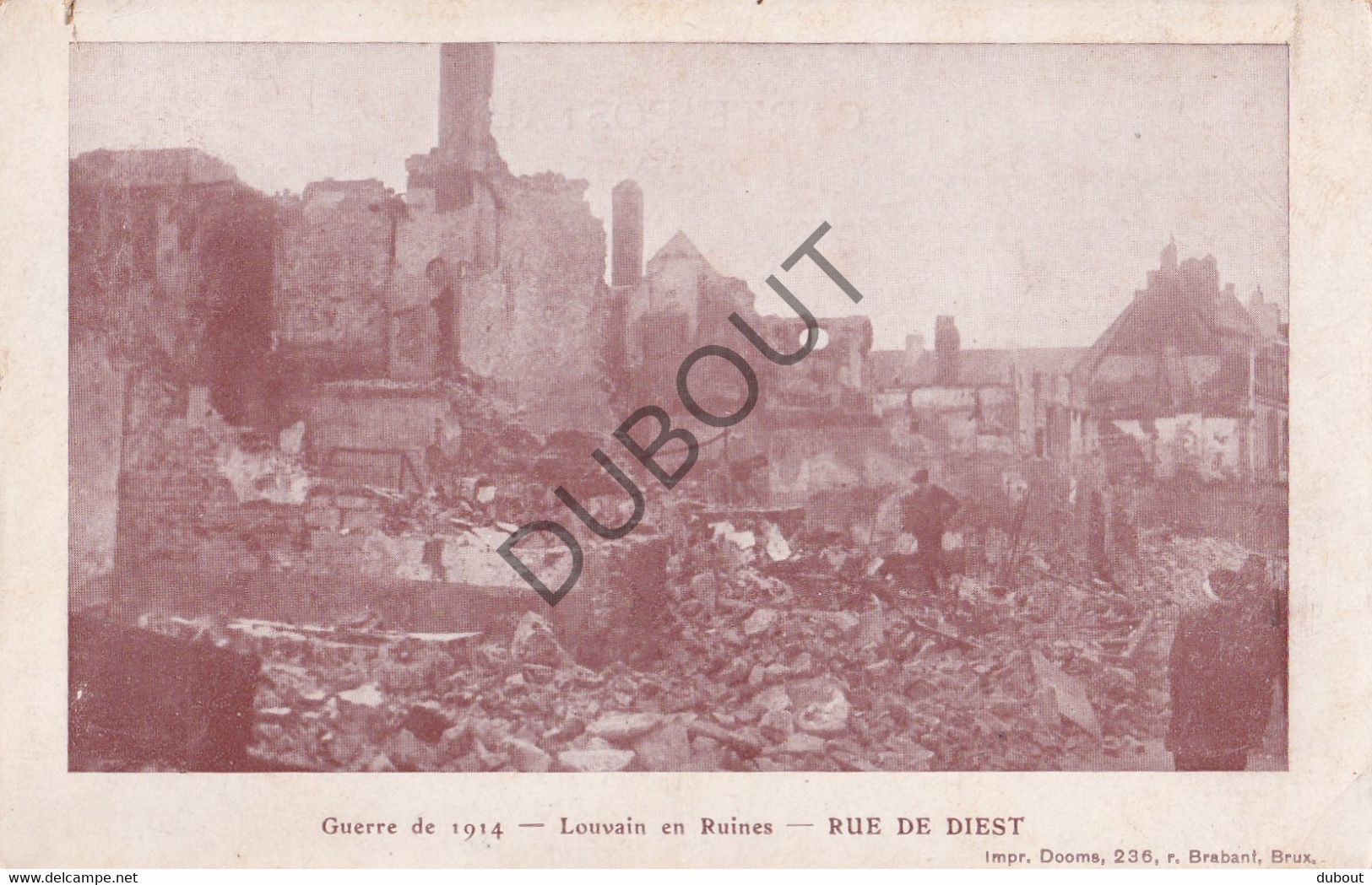 Postkaart - Carte Postale - Leuven -  Rue De Diest Guerre De 1914 Louvain En Ruines (C3631) - Leuven