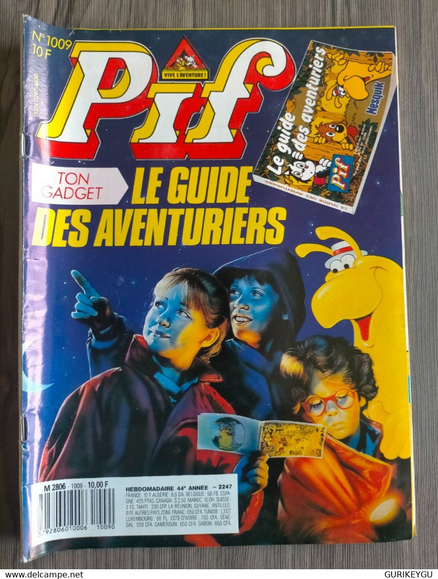 PIF GADGET N 1009 Pub NESQUIK GROQUIK JEAN JACQUES GOLDMAN Supplément Souris Noire " J'ai Tué Mon Prof " NASCIMENTO 1988 - Pif & Hercule