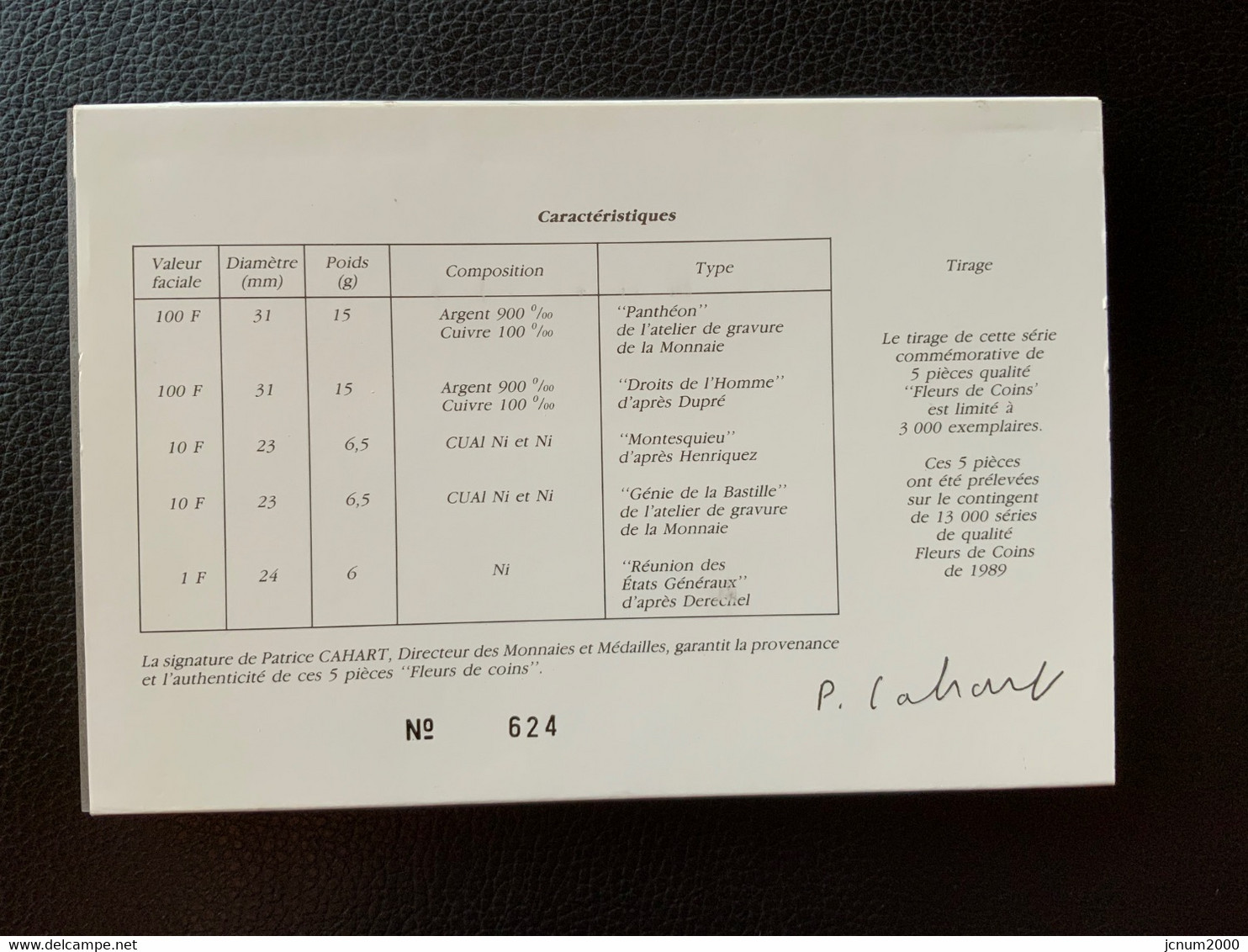 Rare 1989 Série Limitée à 3000 Ex Coffret Folon Avec 10f Montesquieu - BU, BE & Münzkassetten