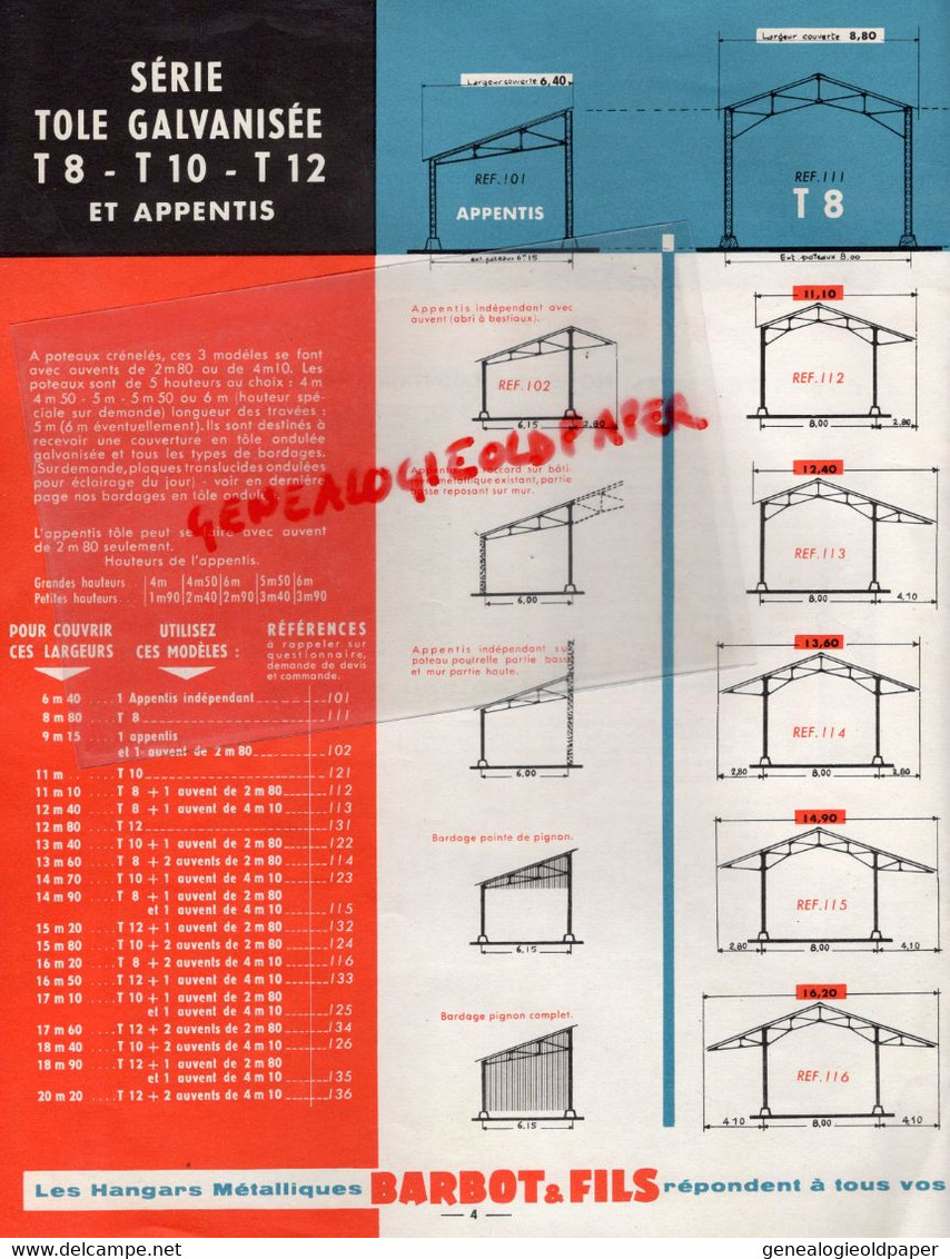 37- LA HAYE DESCARTES- RARE CATALOGUE  BARBOT FILS- HANGAR HANGARS METALLIQUES -CLAUDE COQUELIN -18-COUST-AGRICULTURE - Agriculture