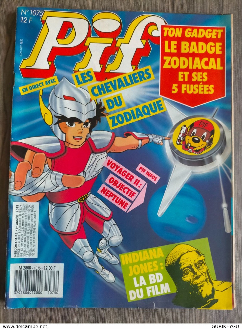 PIF GADGET N° 1075  Pub BENCO 1988 EDDY MITCHELL QUICK INDIANA JONES La Derniere Croisade Les Chevalier Du Zodiaque - Pif & Hercule