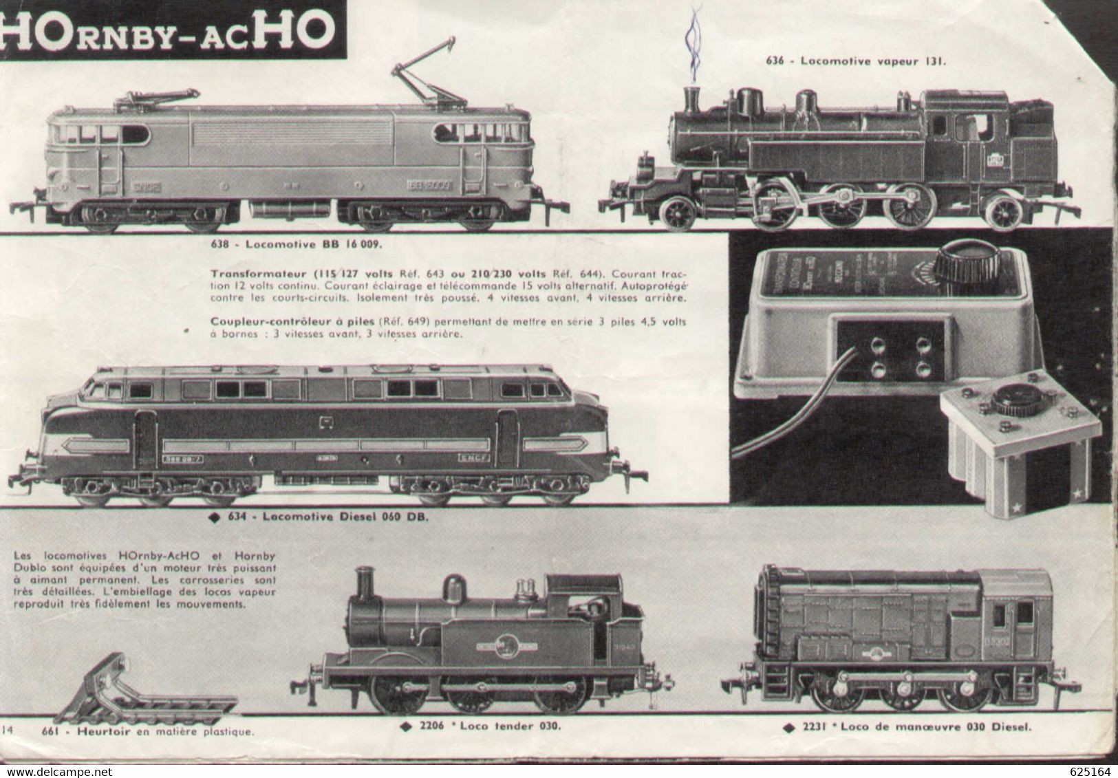 Catalogue HOrnby-acHO 1961/62 DEFEKT  Seulement Les Pages 12 - 18  Réseau - Francese