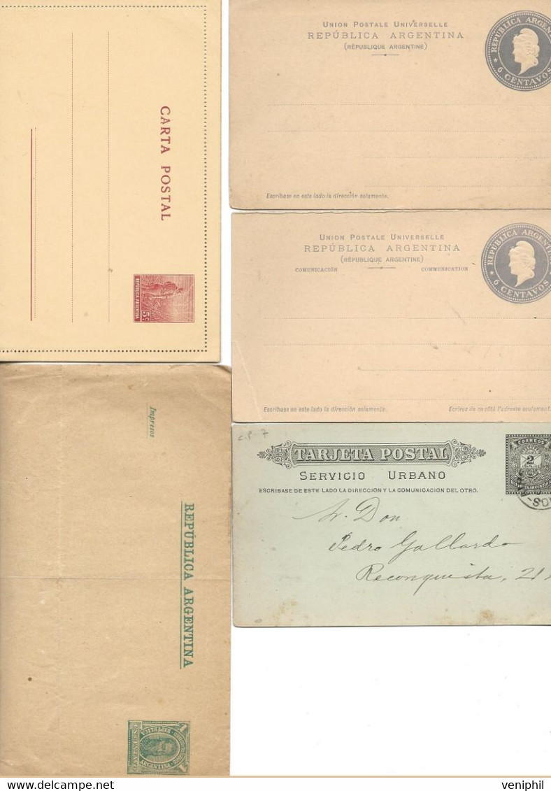 ARGENTINE - LOT DE 11 ENTIERS  POSTAUX - 1884 A 1900 - Postal Stationery