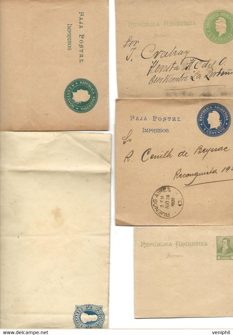 ARGENTINE - LOT DE 11 ENTIERS  POSTAUX - 1884 A 1900 - Enteros Postales