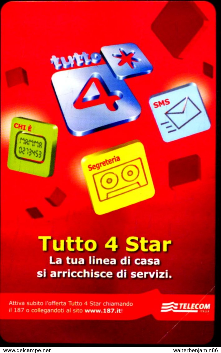 G 2203 705 C&C 4323 SCHEDA TELEFONICA NUOVA TUTTO 4 STAR - PROVA ARC - Usi Speciali